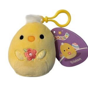 Squishmallows TRISTON yellow chick NEW w/backpack clip purse clip Easter chick